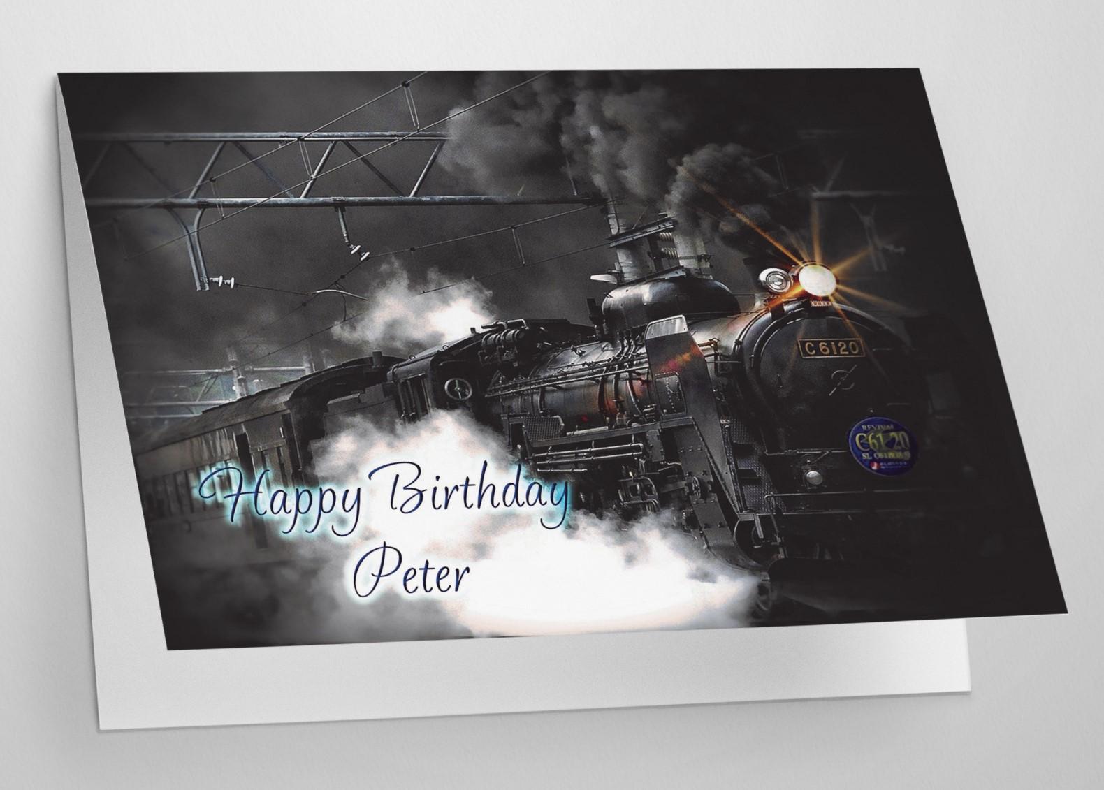 Personalised Steam Train Card