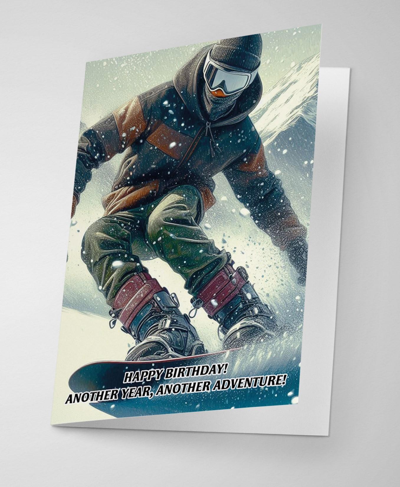 Snowboarder Birthday Card Extreme Sports Winter Snowboarding