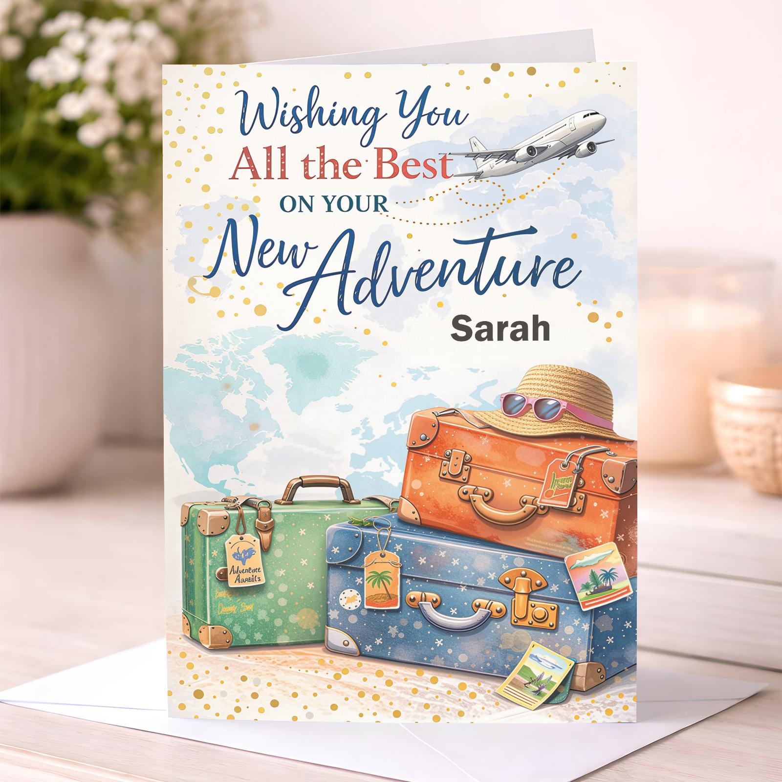 Personalised Moving Abroad Card – New Adventure – Bon Voyage