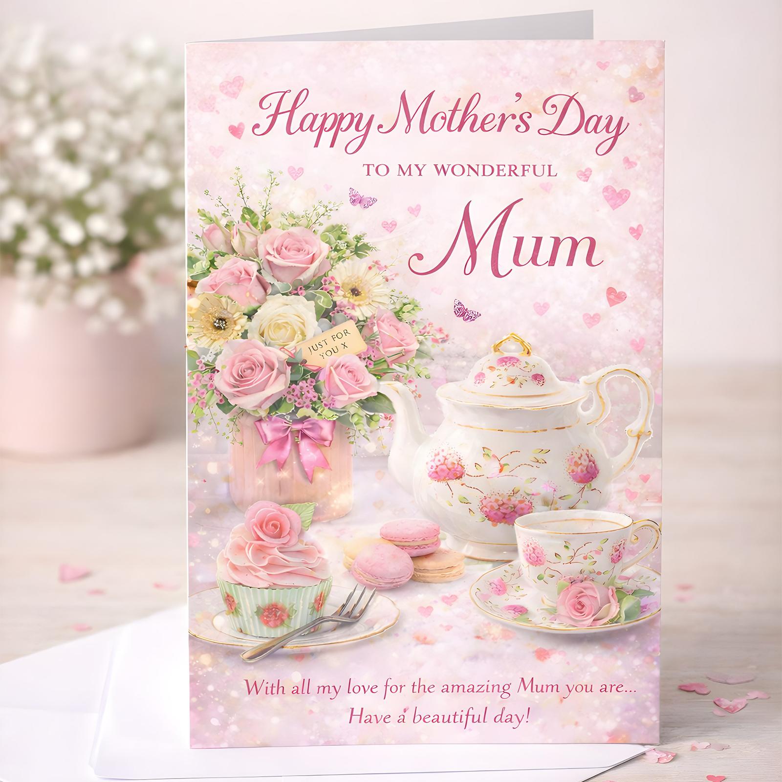 Mother’s Day Card for Mum – Floral Tea Design