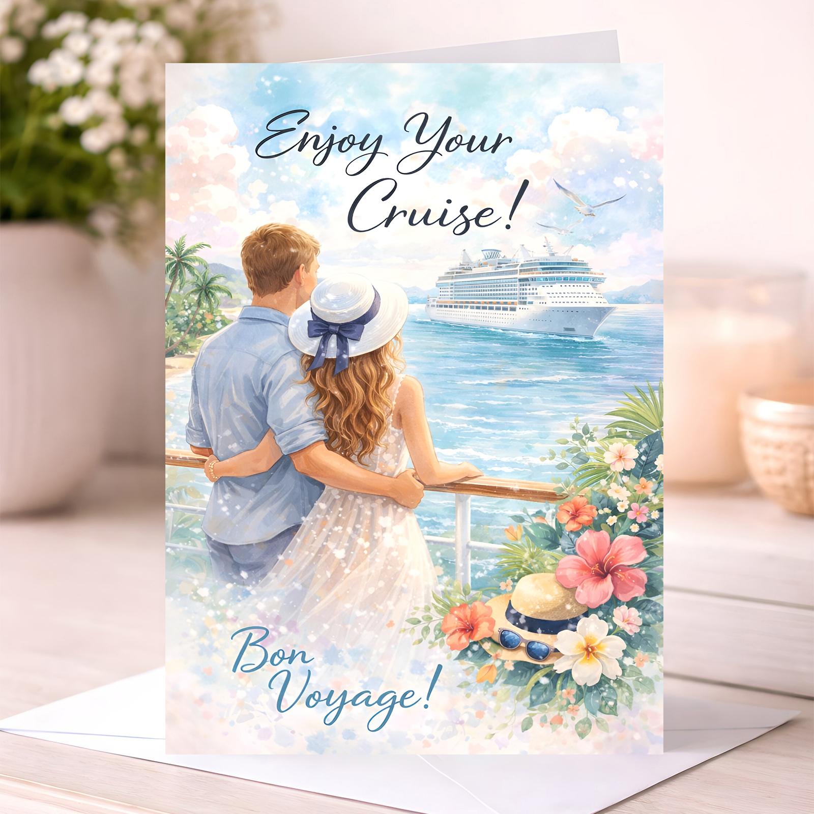 Bon Voyage Card – Enjoy Your Cruise Card – Travel Card for Couple or Friends
